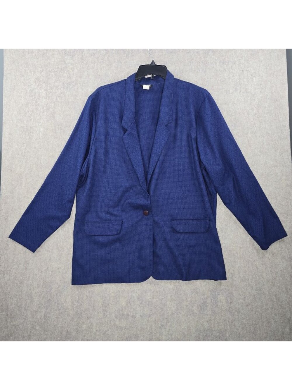 Queens Plaza Womens Blazer Jacket Royal Blue Size 44 Lightweight Polyester